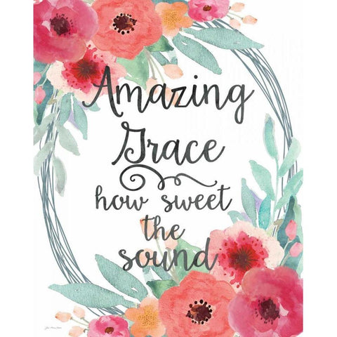 Amazing Grace White Modern Wood Framed Art Print by Moulton, Jo