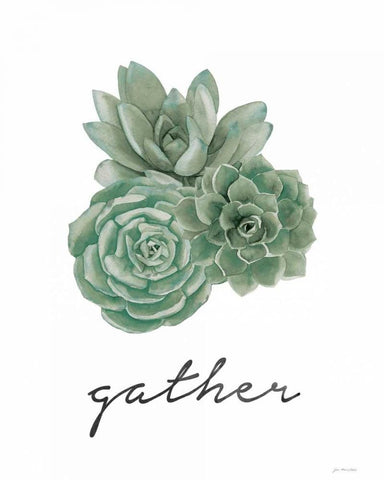 Gather White Modern Wood Framed Art Print with Double Matting by Moulton, Jo