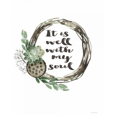 Well With My Soul White Modern Wood Framed Art Print by Moulton, Jo