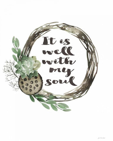 Well With My Soul Black Ornate Wood Framed Art Print with Double Matting by Moulton, Jo