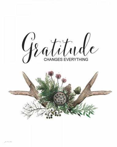 Gratitude White Modern Wood Framed Art Print with Double Matting by Moulton, Jo