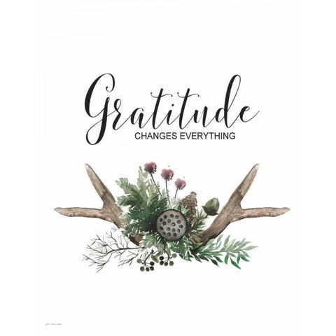 Gratitude Gold Ornate Wood Framed Art Print with Double Matting by Moulton, Jo