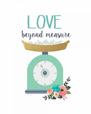 Love Beyond Measure White Modern Wood Framed Art Print with Double Matting by Moulton, Jo