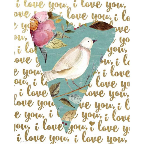I Love You Black Modern Wood Framed Art Print with Double Matting by Moulton, Jo