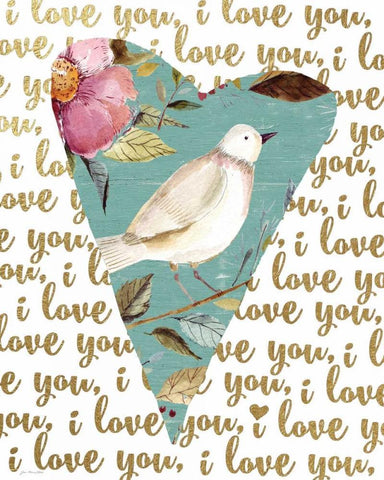 I Love You Black Ornate Wood Framed Art Print with Double Matting by Moulton, Jo