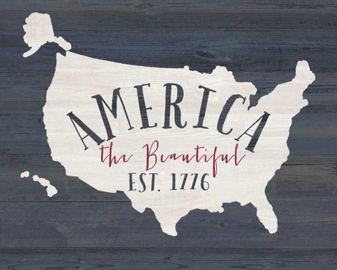 America the Beautiful Black Ornate Wood Framed Art Print with Double Matting by Moulton, Jo