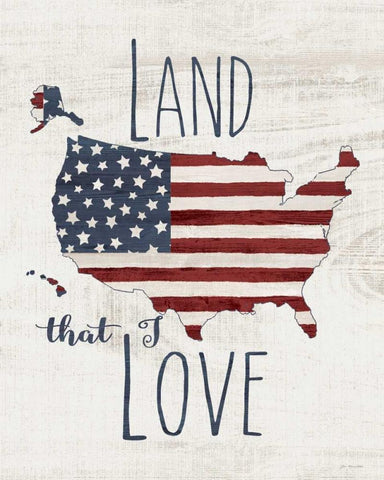 Land I Love White Modern Wood Framed Art Print with Double Matting by Moulton, Jo