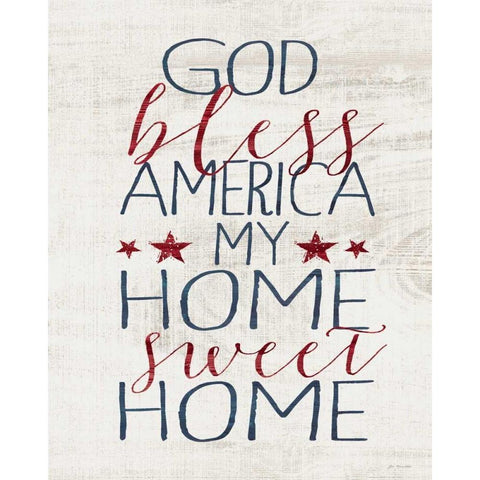 God Bless America White Modern Wood Framed Art Print by Moulton, Jo