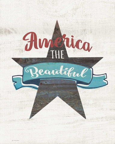 America the Beautiful Black Ornate Wood Framed Art Print with Double Matting by Moulton, Jo