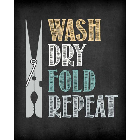 Clothes Pin Black Modern Wood Framed Art Print with Double Matting by Moulton, Jo