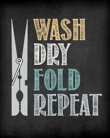 Clothes Pin Black Ornate Wood Framed Art Print with Double Matting by Moulton, Jo