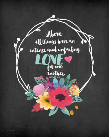 Unfailing Love White Modern Wood Framed Art Print with Double Matting by Moulton, Jo