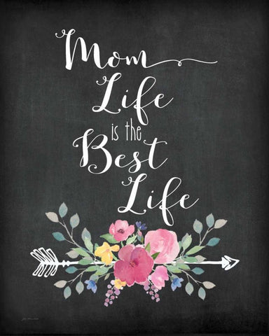 Mom Life White Modern Wood Framed Art Print with Double Matting by Moulton, Jo