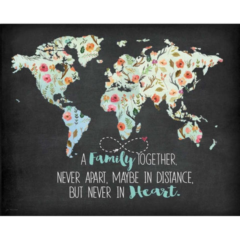 Family Together Black Modern Wood Framed Art Print with Double Matting by Moulton, Jo