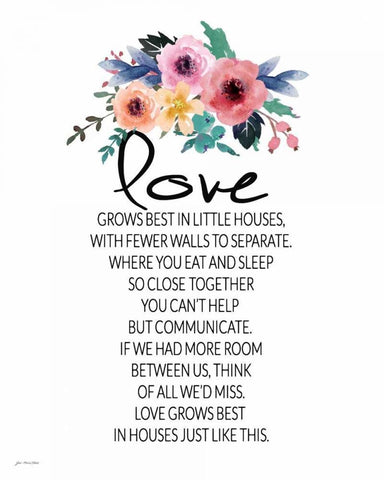 Little Houses White Modern Wood Framed Art Print with Double Matting by Moulton, Jo