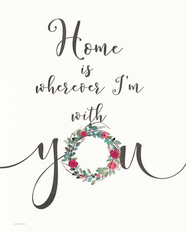 Home is With You White Modern Wood Framed Art Print with Double Matting by Moulton, Jo