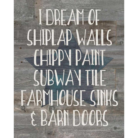 Farmhouse Dreams White Modern Wood Framed Art Print by Moulton, Jo