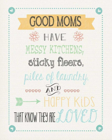 Good Moms White Modern Wood Framed Art Print with Double Matting by Moulton, Jo