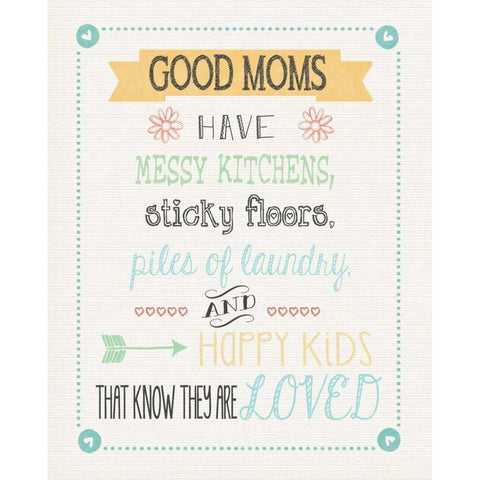 Good Moms Black Modern Wood Framed Art Print with Double Matting by Moulton, Jo