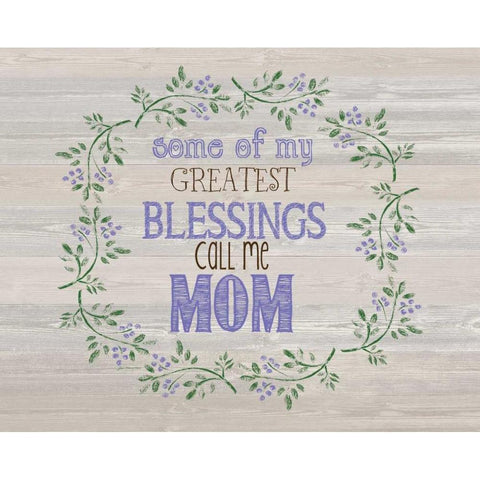 Moms Blessings Gold Ornate Wood Framed Art Print with Double Matting by Moulton, Jo