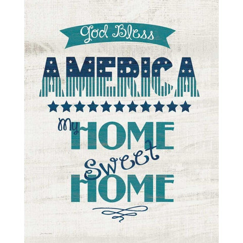 God Bless America Black Modern Wood Framed Art Print with Double Matting by Moulton, Jo