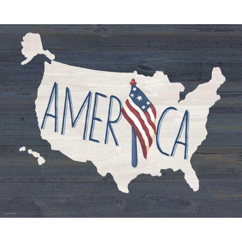 America Black Modern Wood Framed Art Print with Double Matting by Moulton, Jo