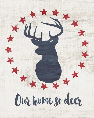 Home So Deer White Modern Wood Framed Art Print with Double Matting by Moulton, Jo