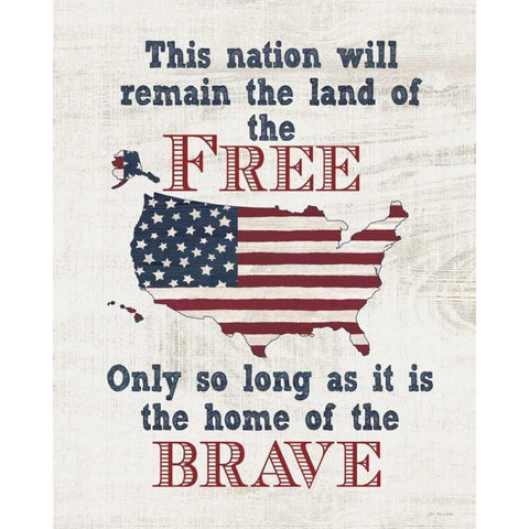 Home of the Brave White Modern Wood Framed Art Print by Moulton, Jo