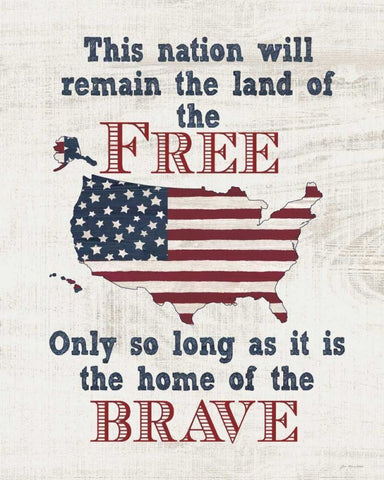 Home of the Brave White Modern Wood Framed Art Print with Double Matting by Moulton, Jo