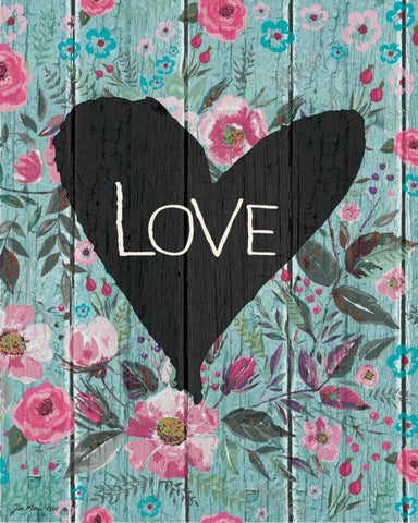 Love Heart White Modern Wood Framed Art Print with Double Matting by Moulton, Jo