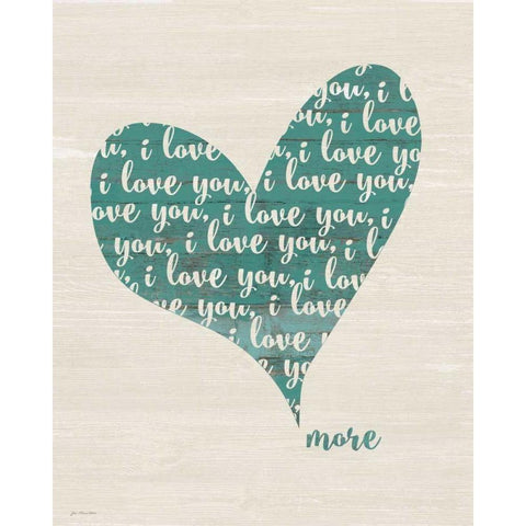 Love You More White Modern Wood Framed Art Print by Moulton, Jo