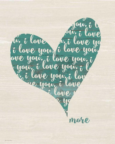 Love You More White Modern Wood Framed Art Print with Double Matting by Moulton, Jo