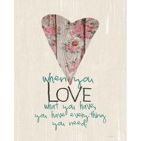 Love What You Have Black Modern Wood Framed Art Print by Moulton, Jo