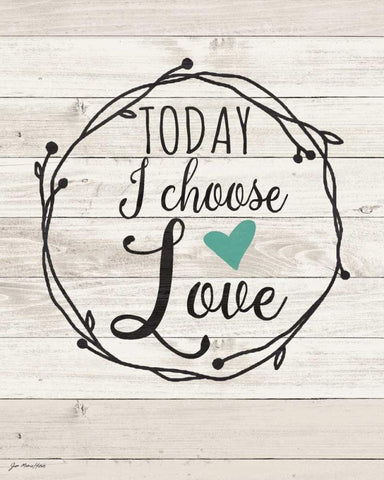 Today Choose Love Black Ornate Wood Framed Art Print with Double Matting by Moulton, Jo