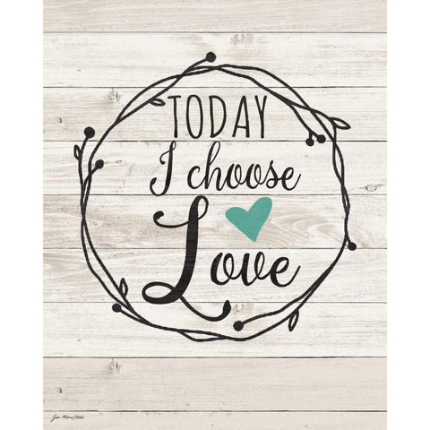 Today Choose Love White Modern Wood Framed Art Print by Moulton, Jo