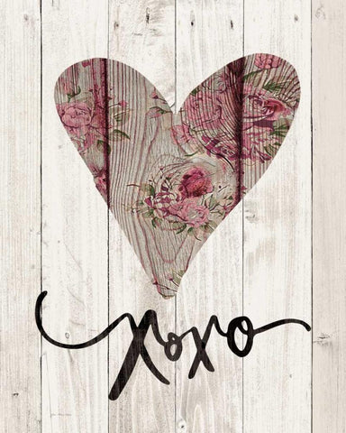 XOXO White Modern Wood Framed Art Print with Double Matting by Moulton, Jo
