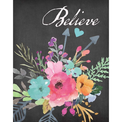 Believe - Chalk Black Modern Wood Framed Art Print by Moulton, Jo