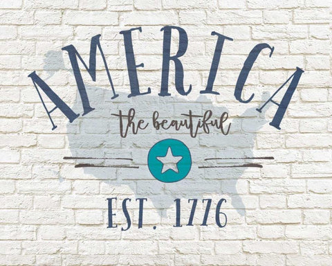 America Brick White Modern Wood Framed Art Print with Double Matting by Moulton, Jo