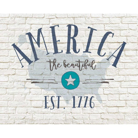 America Brick White Modern Wood Framed Art Print by Moulton, Jo