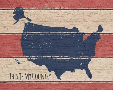 This is My Country Black Ornate Wood Framed Art Print with Double Matting by Moulton, Jo