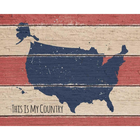 This is My Country Black Modern Wood Framed Art Print by Moulton, Jo