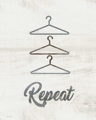 Barnwood Repeat White Modern Wood Framed Art Print with Double Matting by Moulton, Jo