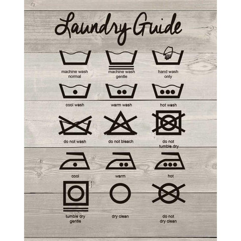 Laundry Guide White Modern Wood Framed Art Print by Moulton, Jo
