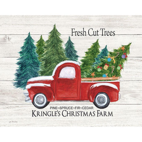 Kringles Christmas Farm Black Modern Wood Framed Art Print with Double Matting by Moulton, Jo