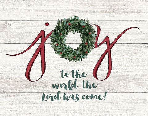 Joy to the World White Modern Wood Framed Art Print with Double Matting by Moulton, Jo