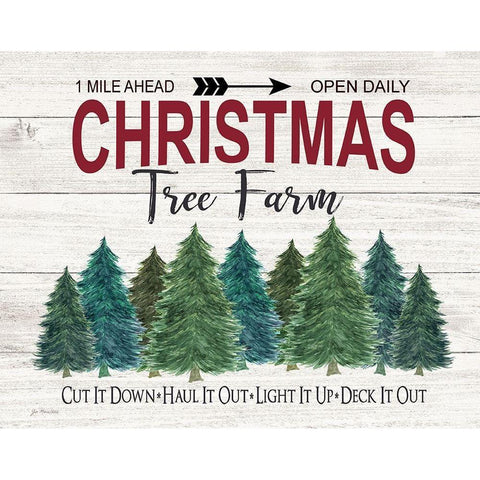 Deck It Out Christmas Tree Farm White Modern Wood Framed Art Print by Moulton, Jo