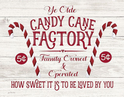 Candy Cane Factory Black Ornate Wood Framed Art Print with Double Matting by Moulton, Jo