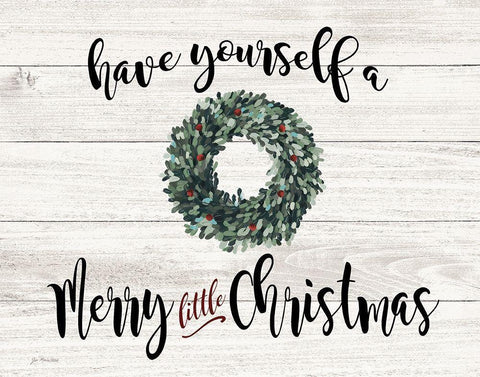 Have Yourself a Merry Little Christmas Black Ornate Wood Framed Art Print with Double Matting by Moulton, Jo