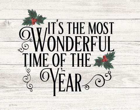 Most Wonderful Time White Modern Wood Framed Art Print with Double Matting by Moulton, Jo