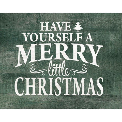 Merry Little Christmas Black Modern Wood Framed Art Print with Double Matting by Moulton, Jo